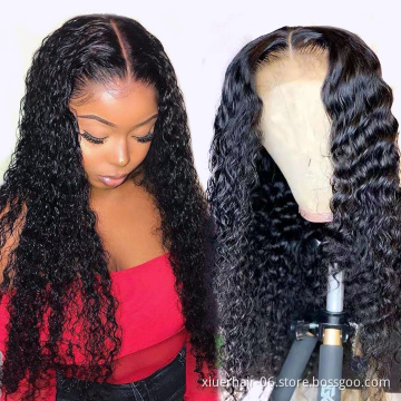 Cheap Preplucked Bleached Knots 13X6 Transparent 360 Lace Frontal Colored Curly Wigs Human Hair Lace Front With Baby Hair